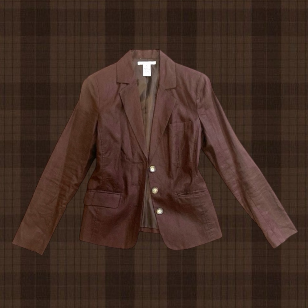 Merona Brown Tailored Blazer with Notched Lapels